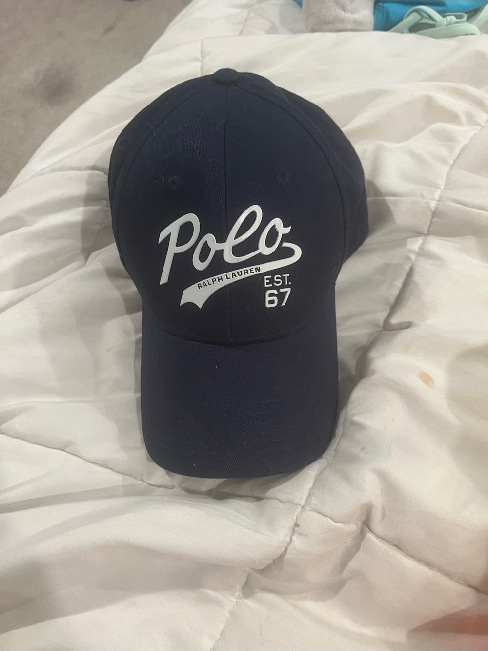 Polo by Ralph Lauren Navy Cap with White Script Logo